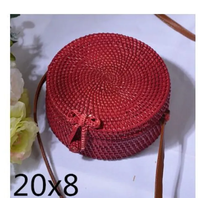 Rattan round handbag