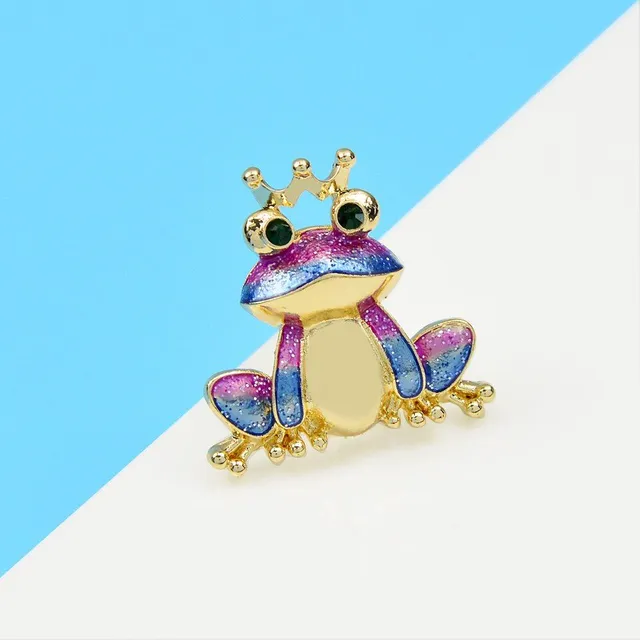 Krásna farebná brošňa v tvare žaby Corina