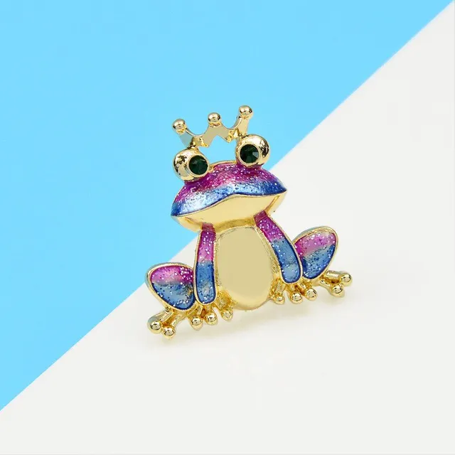 Beautiful colourful brooch in the shape of a frog Corina