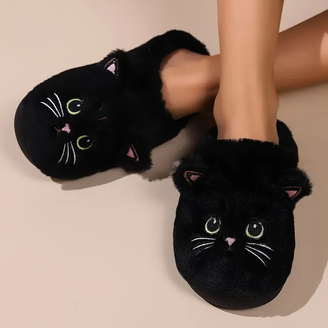 Chaussons en Peluche de Chat Adorables - Douillet Compagnon pour un Hiver Réconfortant