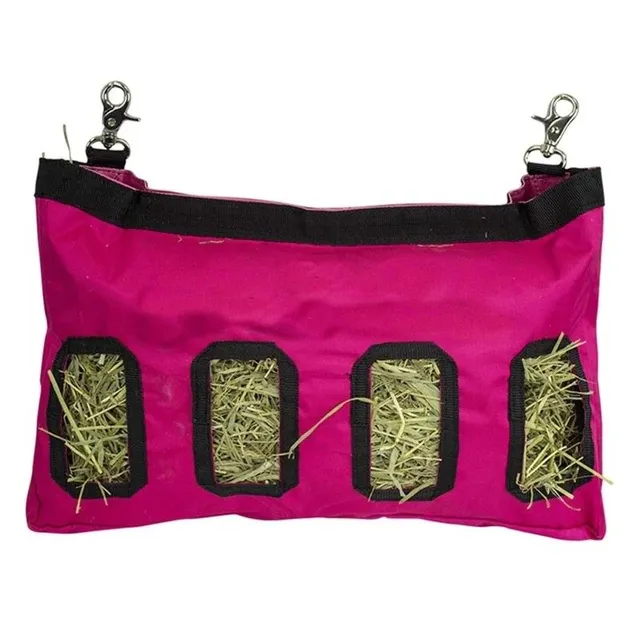 Hanging hay for rodents dark pink L Clora