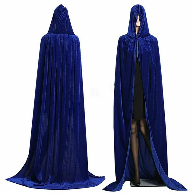 Krásny Halloween plášť s kapucňou Royal Blue