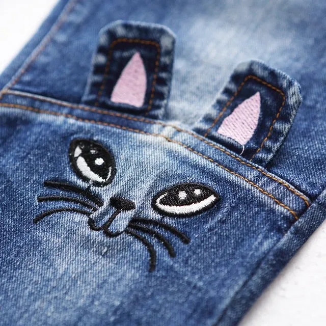 Girl jeans with pussycats