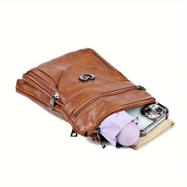 Vielseitige Crossbody Messenger Tasche mit mehreren Fächern - Telefon- und Münzablagen