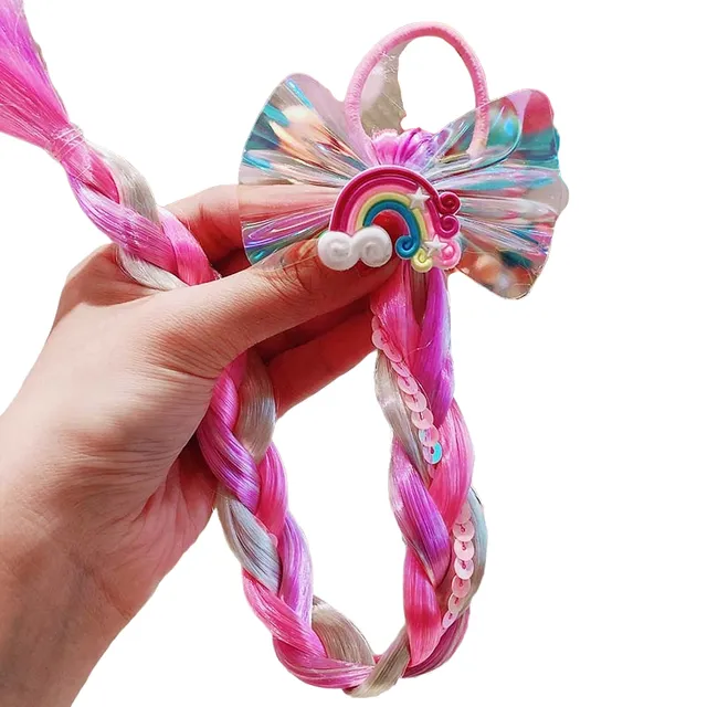 Hair rubber with hair extensions for children