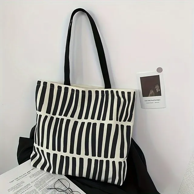 Practical Work Bag with Stripes - Great Capacity, One Shoulder, For Men and Women, To Work, School and Travel