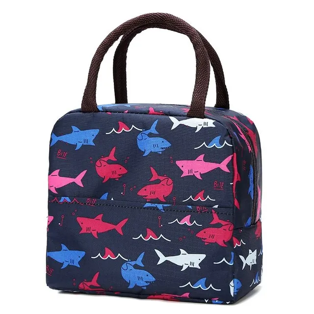 Simple classic trendy lunch bag with a luxurious modern colour print