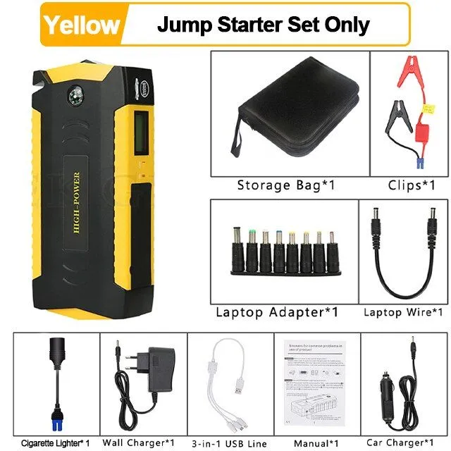 GKFLY Super Power Starter 12V 600A Auto Jump Starter Air Pump Compressor for Petrol Diesel Car Battery Booster