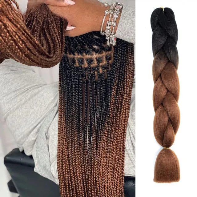 Ombre kanekalon hair on braids - more variants