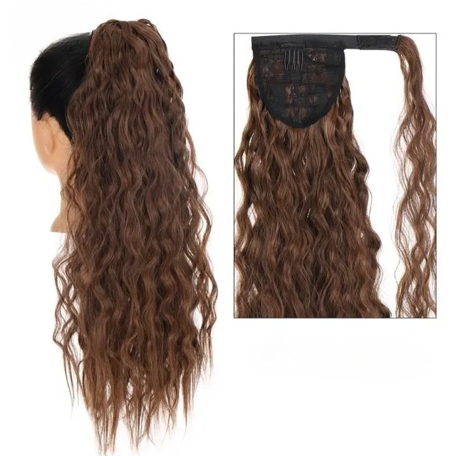 Women's long synthetic hair extensions for thickening hair