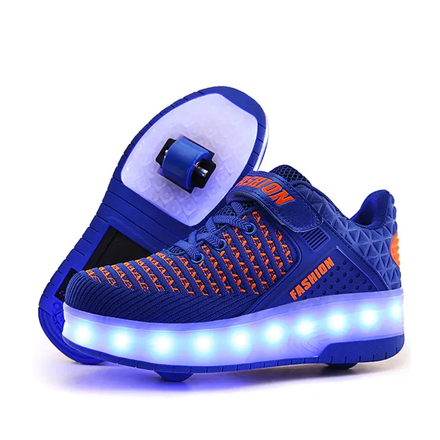 Luxury glowing shoes with wheels