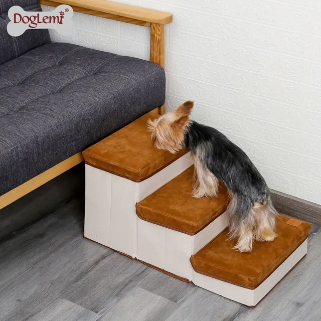 3-stage steps for small dogs: Safe and comfortable access with storage space