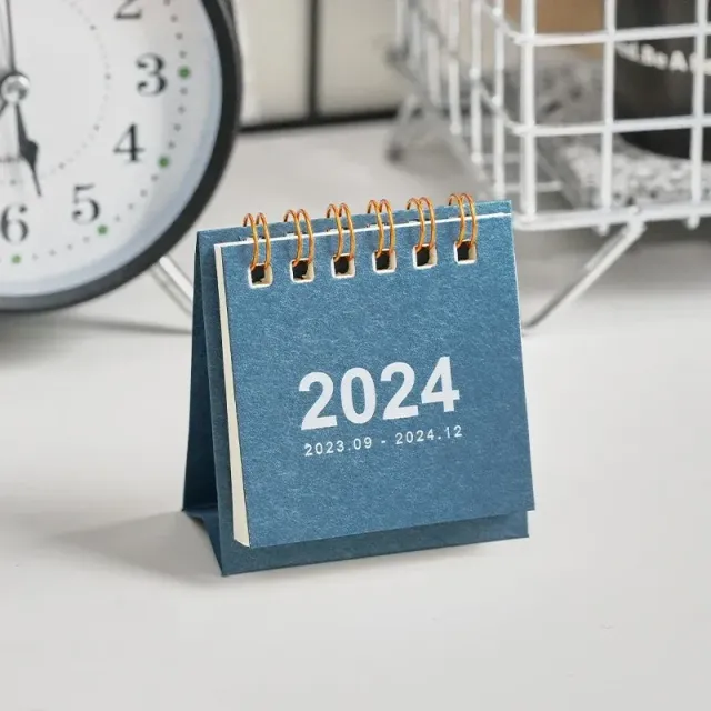 Mini table calendar for 2024 in single colour design - daily planner, annual organizer and table decoration