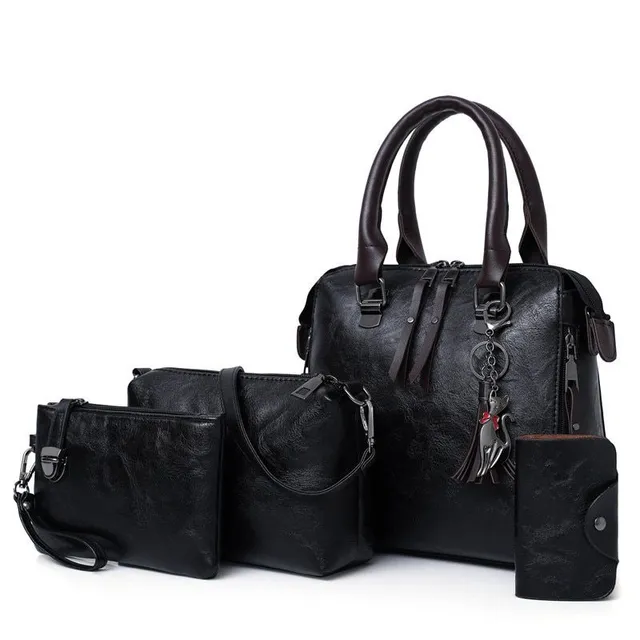 Set of quality leatherette stylish handbags