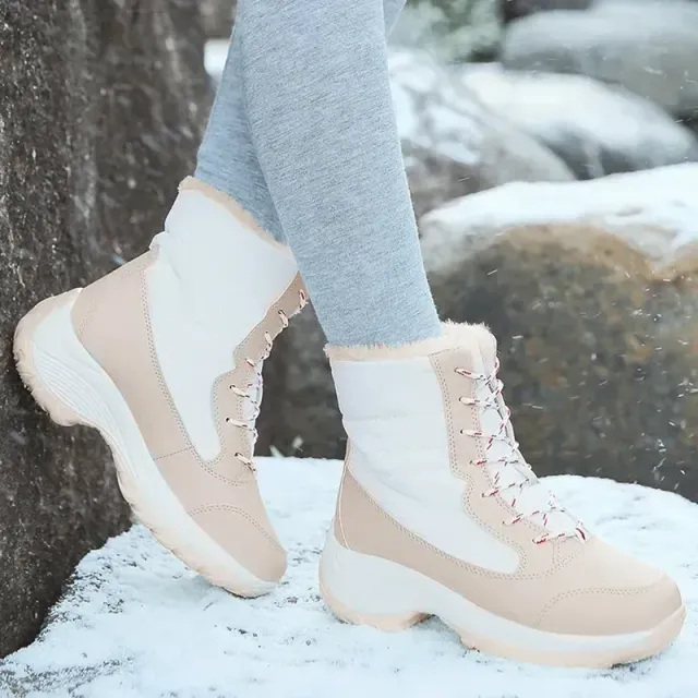 Nowoczesne wodoodporne buty trekkingowe dla kobiet - ze sztucznym fut