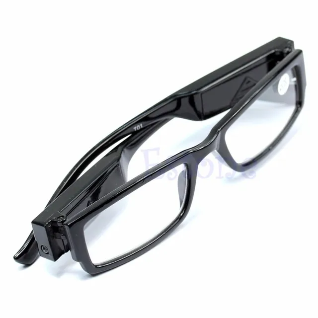 Dioptric reading glasses with LED lighting