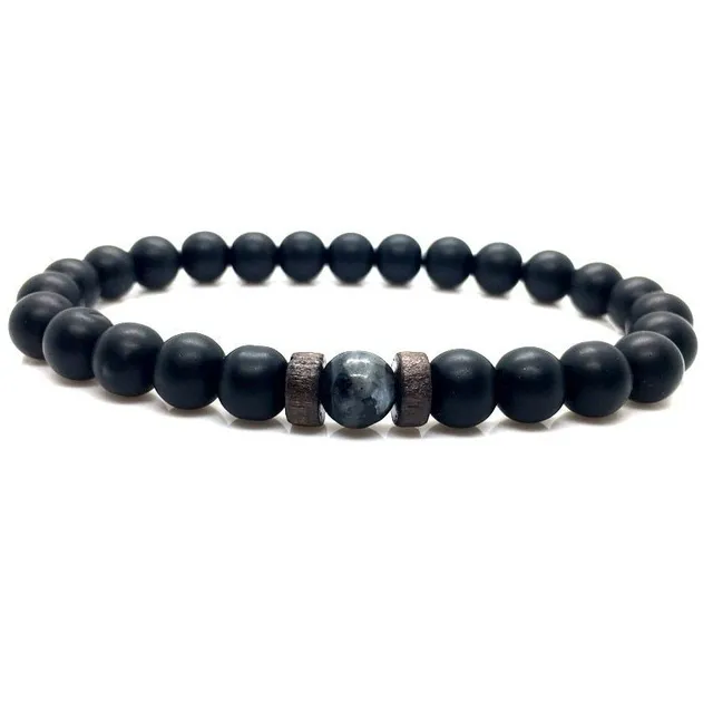 Men's fashion bracelet made of lava stones Allen 7