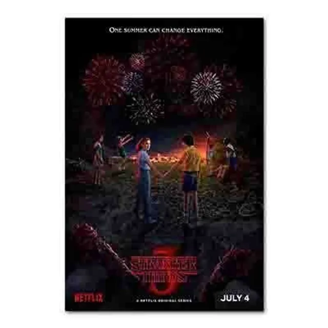 Stylový plakát na motivy seriálu Stranger Thing 3 30 X 20 cm