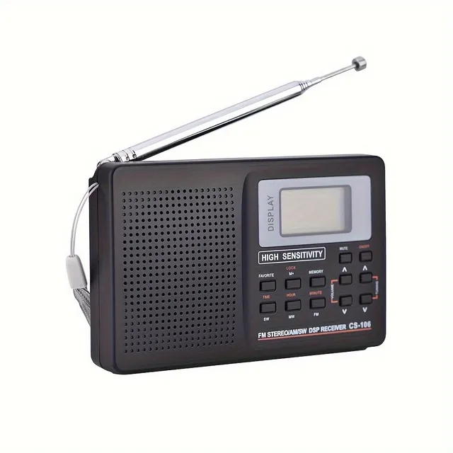 Portable digital am fm stereo radio fm/am/sw/lw/tv audio digital tuning fullband radio receiver with alarm