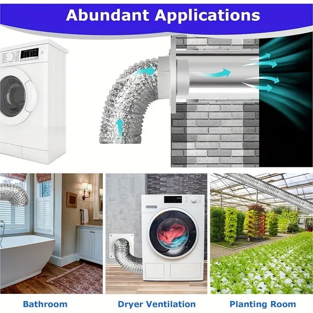 Sada Konektoru Hadice Odvětrávání Sušičky, Nástěnná Deska Větrání Sušičky S Hadicí (10,16 Cm 3,05 Metru), Konektor Kanálu Sušičky S Rychlým Připojením A Odpojením, Plocha Krytu 17,78 Cm X 17,78 Cm, Hodí Se 10,16 Cm, Do Koupelny S Pračkou Se Sušičkou