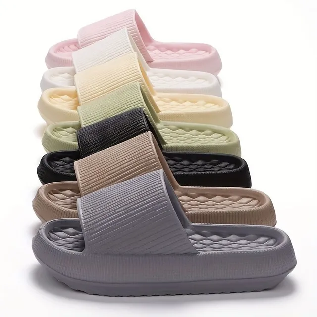 Comfortable slippers for the house and bathrooms with open tip and soft sole