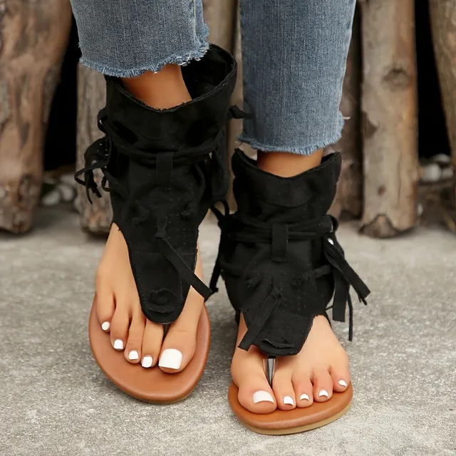 Sandale pentru femei cu franjuri - elegante, ușoare și confortabile pentru vară, vacanță și plajă