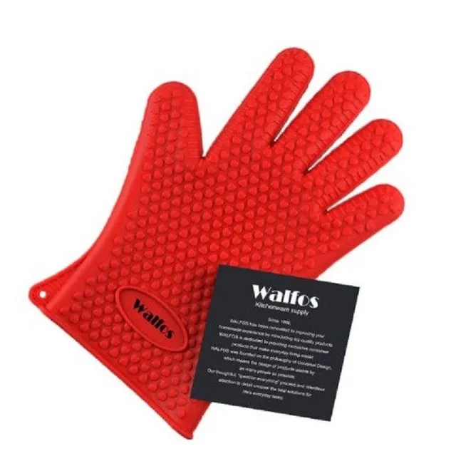 WALFOS silikonová grilovací rukavice Sharie cervena