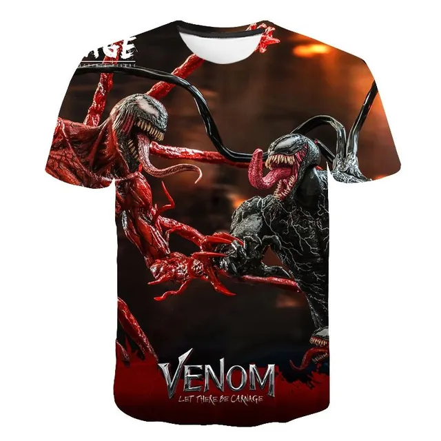 Dětské moderní tričko s krátkým rukávem s 3D potiskem postavy Venom Margot