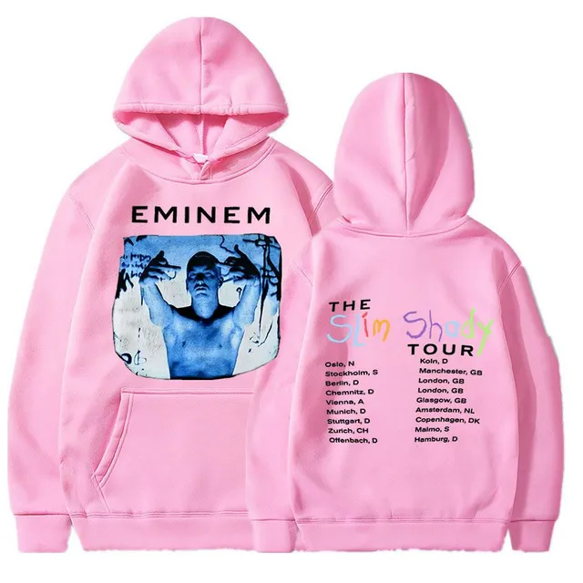 Trends sweatshirt with kangaroo and hood with print of known rapper EMINEM