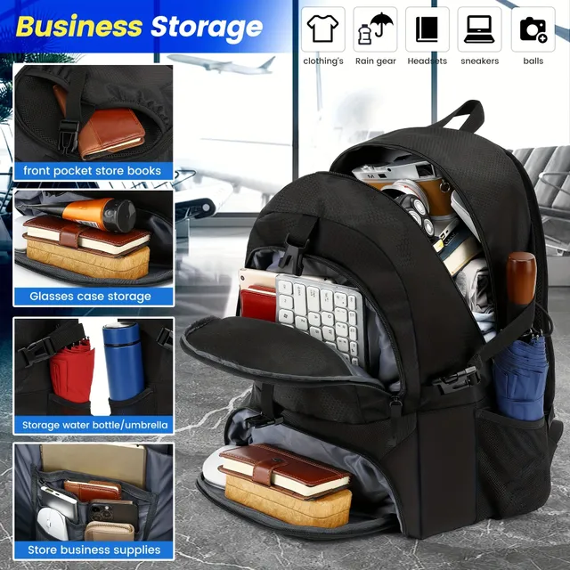 Universal sports backpack for youth and adults - Basketball, football, fitness, hiking, travel - with separate shoe space