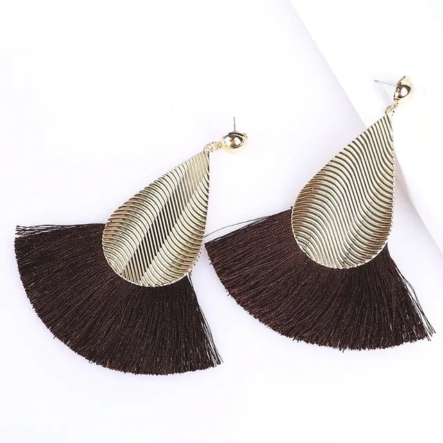 Women's hanger earrings with tassel G580