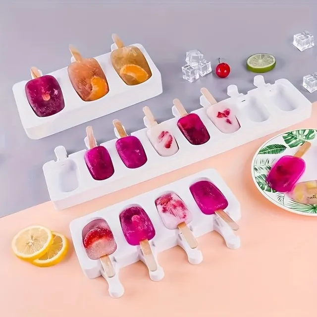 Silicone form for ice cream and ice cubes