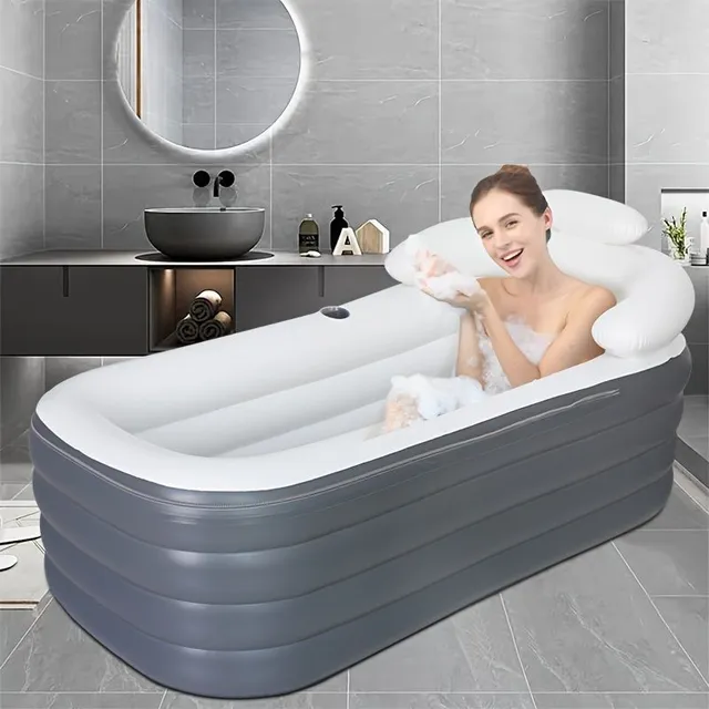 Praktische aufblasbare Badewanne für Entspannung zu Hause und im Freien - leicht auf- und abzubauen, ideal zum Baden, Saunieren und für Wasserspiele