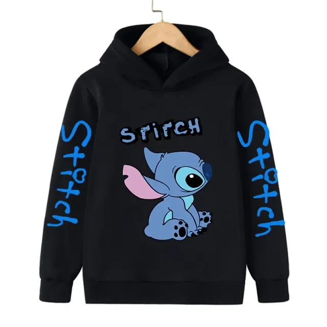 Detská mikina s kapucňou a roztomilá tlač Stitch