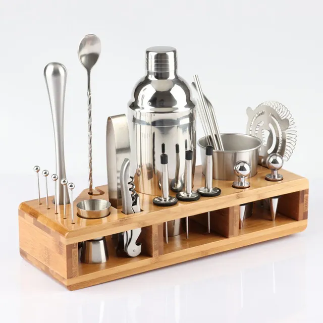 Stainless steel bartending tools set - 23 pcs