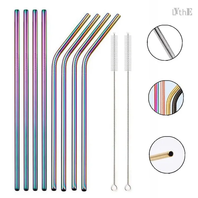 Set of metal straws 8pcs- more colours