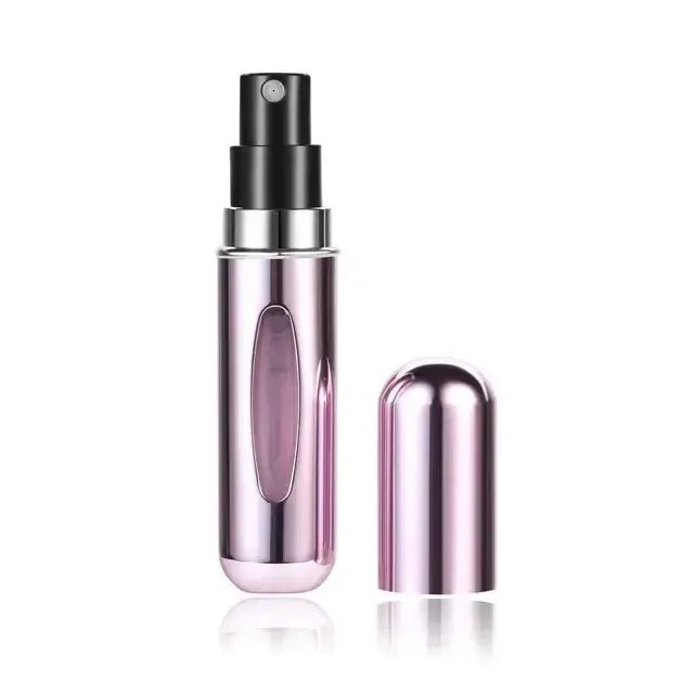 Practical portable mini bottle for perfume - indicator of quantity inside, more color variants