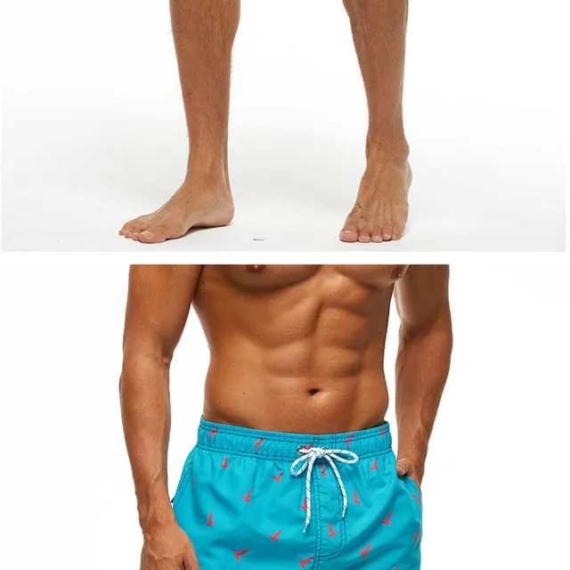 Men's quick-drying swim shorts with mesh lining and print