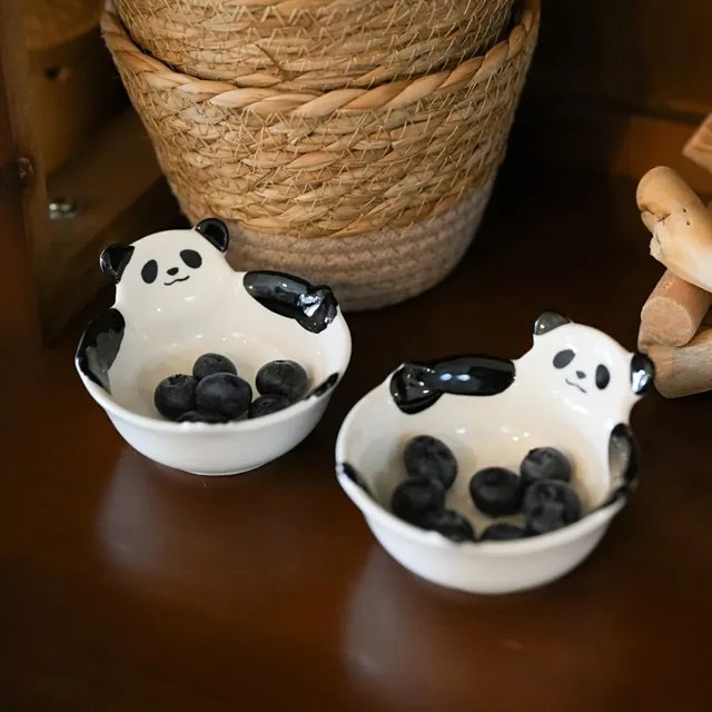 Bol ceramic pentru sosuri în formă de panda drăguță - ideal pentru iubitorii de sushi