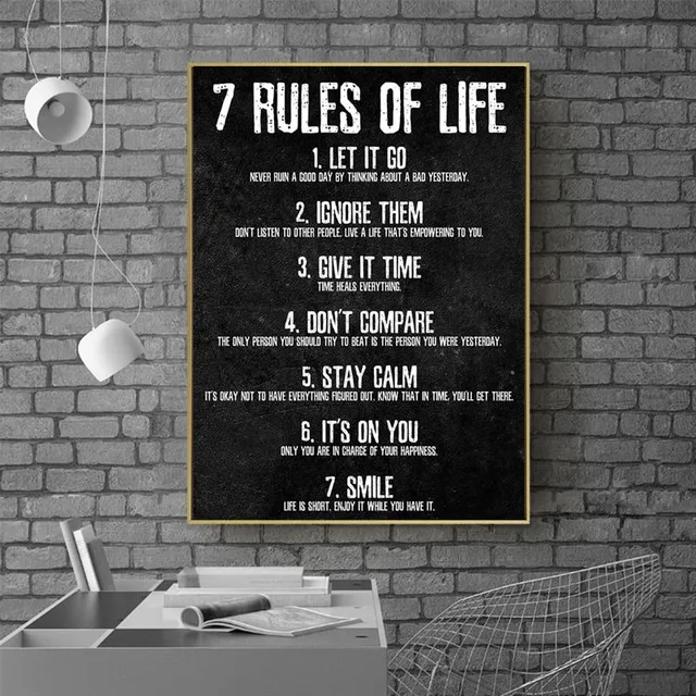 Tablou motivational - 7 reguli de viață