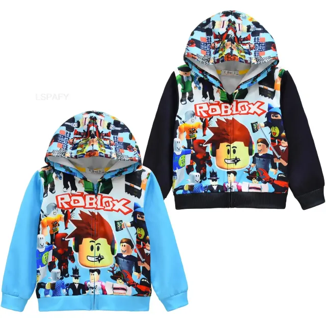 Baby color hoodie with hood and zipper in the design of popular characters from the world of Roblox games