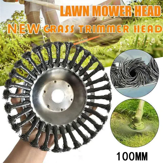 Univerzálna hlava strunovej kosačky Twist Knot Brush Steel Wire Wheel Brush Disc Záhradné náradie pre kosačky na trávu Príslušenstvo na odstraňovanie buriny