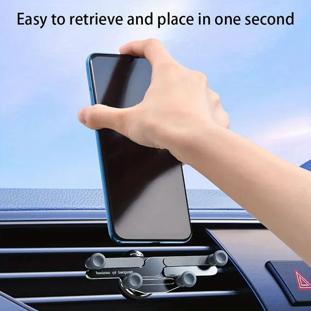 Car phone holder with gravity clamping - 360° swivel