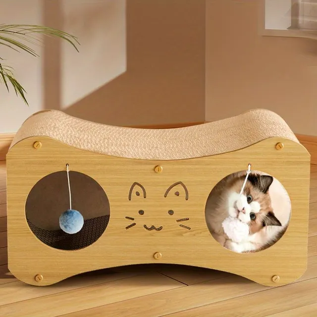 Luxury two-story cat house Feline Fantasy with scratch, sisal pelíšek and interactive ball - year-round dustless nest for cats