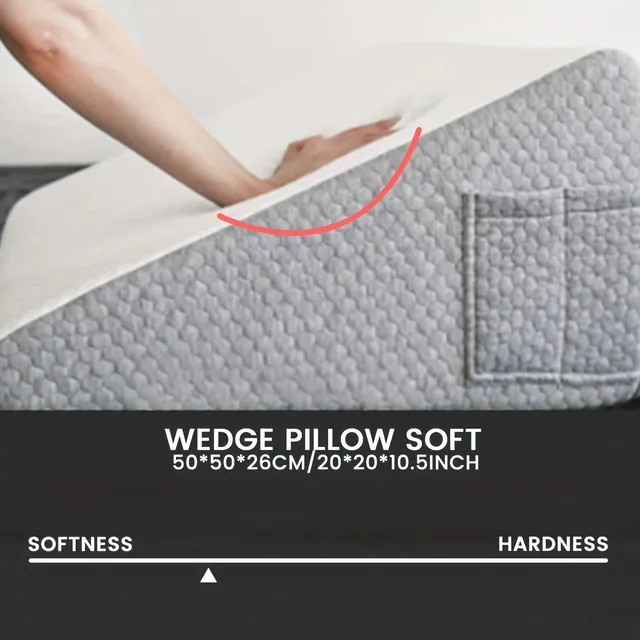 Sleeping wedge 3v1 with breathable air layer and memory foam, suitable for sleep, postoperative care and relief from heartburn.