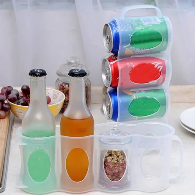 Storage organiser for cans in the fridge (Transparent)