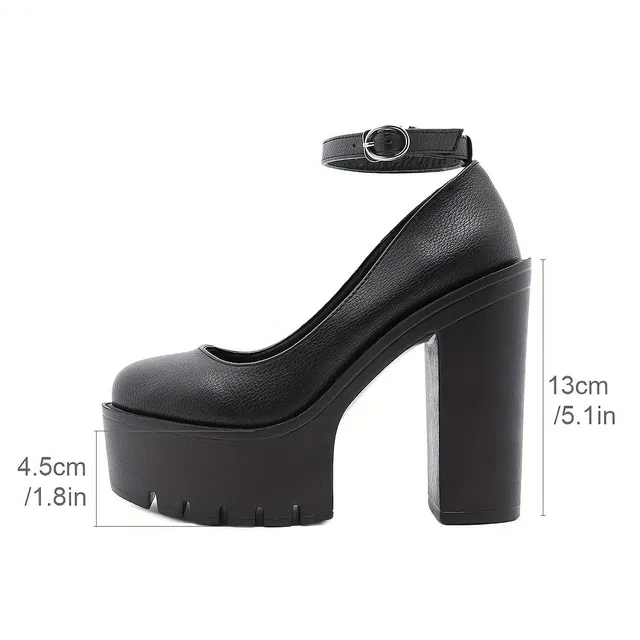 Ankle strap with buckle and round tip