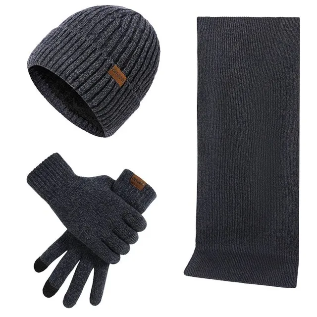 Męski zestaw zimowy szalik, czapka i rękawiczki Andrej