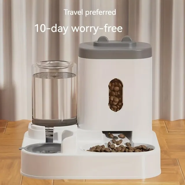 Cute earful automatic feeder 2v1 for cats with dish for food and water