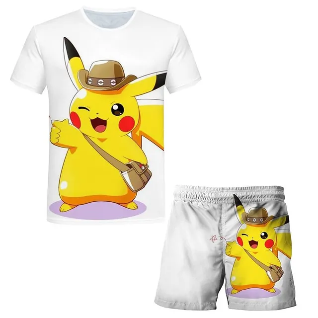 Set tricou și pantaloni scurți pentru copii Pokémon - 2 bucăți